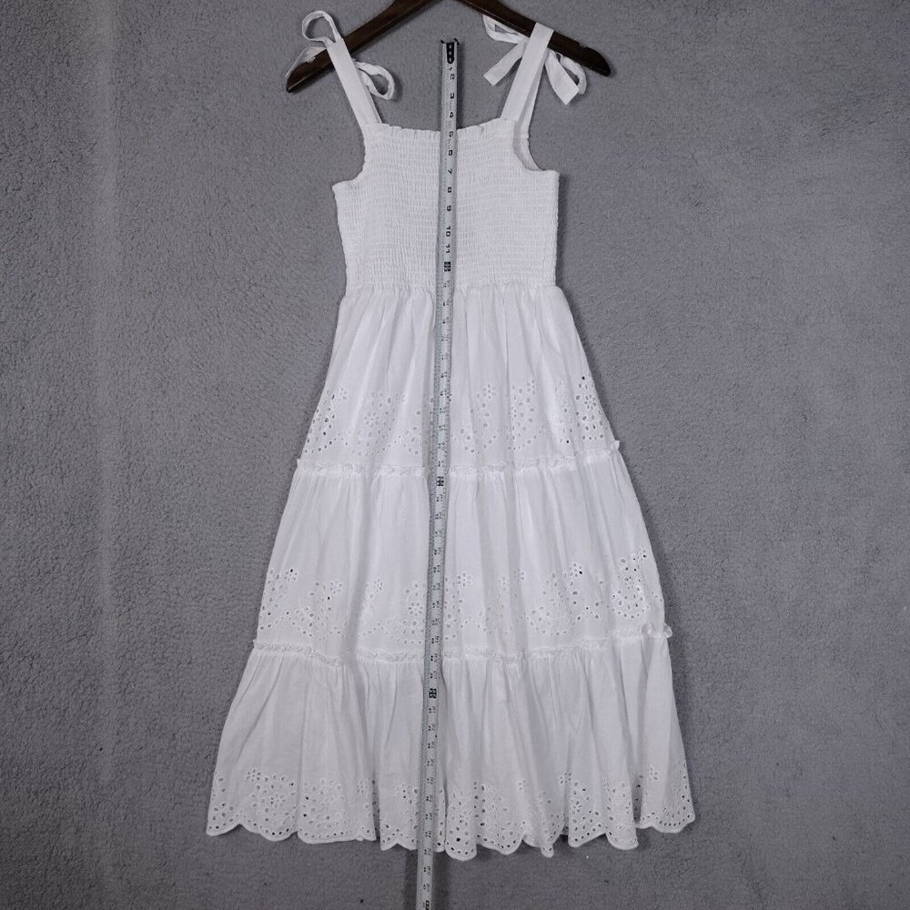 NWT 🤍Andrew Marc New York Dress Women's Medium White Eyelet Tie-Shoulder - Picture 10 of 15